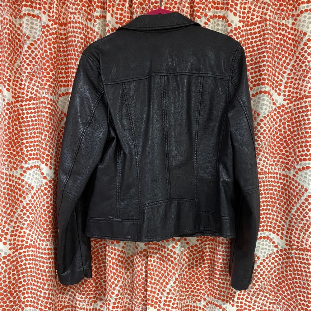 Blank NYC Black Faux Leather Moto Jacket with Gold Hardware - Picture 4 of 10